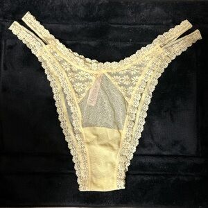 Victoria's Secret Lace Floral Yellow Thong